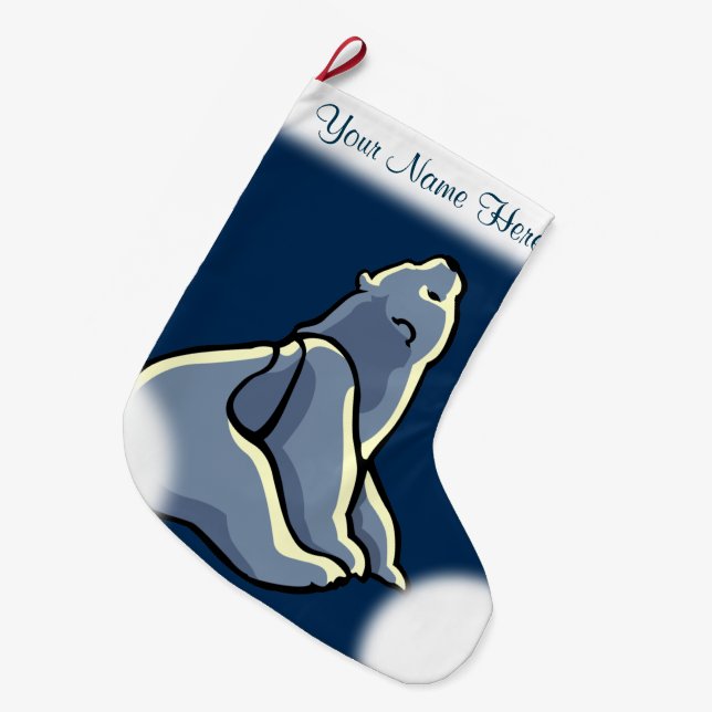 Bear Christmas Stocking Custom Bear Cub Stocking (Front (Hanging))