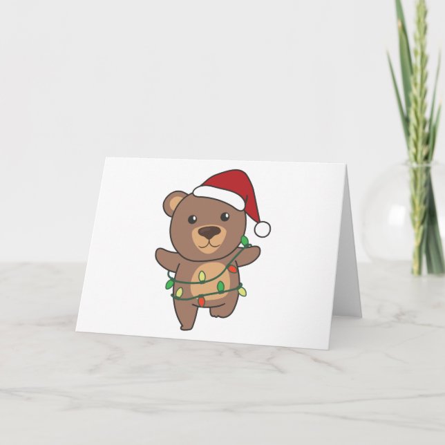 Bear Christmas Winter Animals Bears Holiday Card (Front)