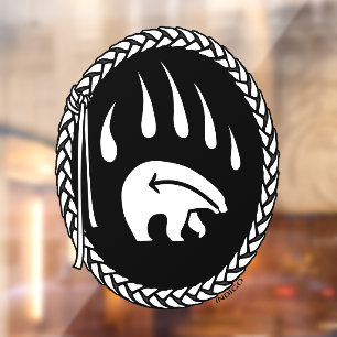 Bear Claw Decal Tribal Bear Art Window Cling