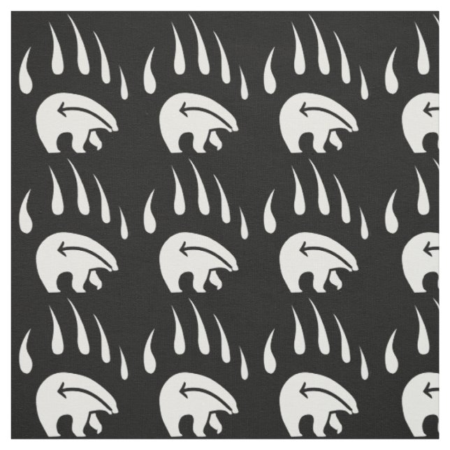 Bear Claw Fabric Tribal Bear Art Fabric (Swatch)