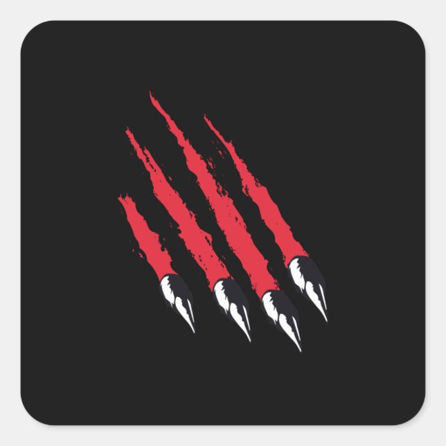 Bear Claw Square Sticker (Front)