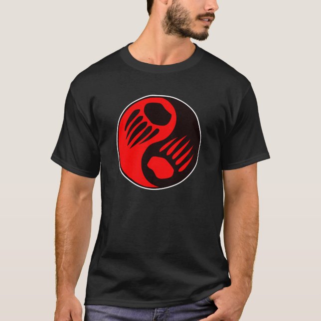 Bear Claw Yin Yang Black T-Shirt (Front)