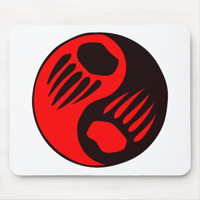 Bear Claw Yin Yang Mouse Mat (Front)