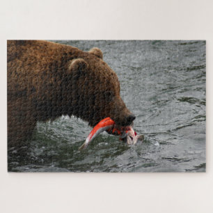 Bear closeup, Brooks Falls Alaska  Jigsaw Puzzle