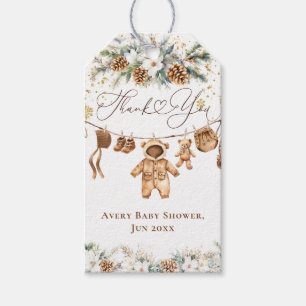 Bear ClothestLine Cold Outside Baby Shower Gift Tags