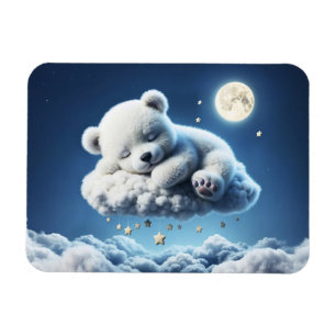 Bear clouds sleeping moon animal dream magnet