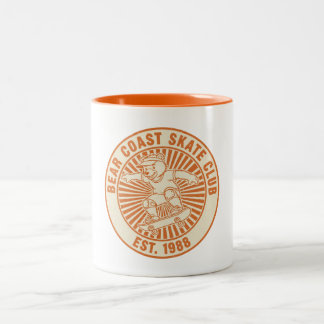 Bear Coast Skate Club cup, Vintage 1988 Style Two-Tone Coffee Mug