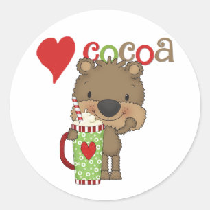 Bear Cocoa Love Holiday Classic Round Sticker