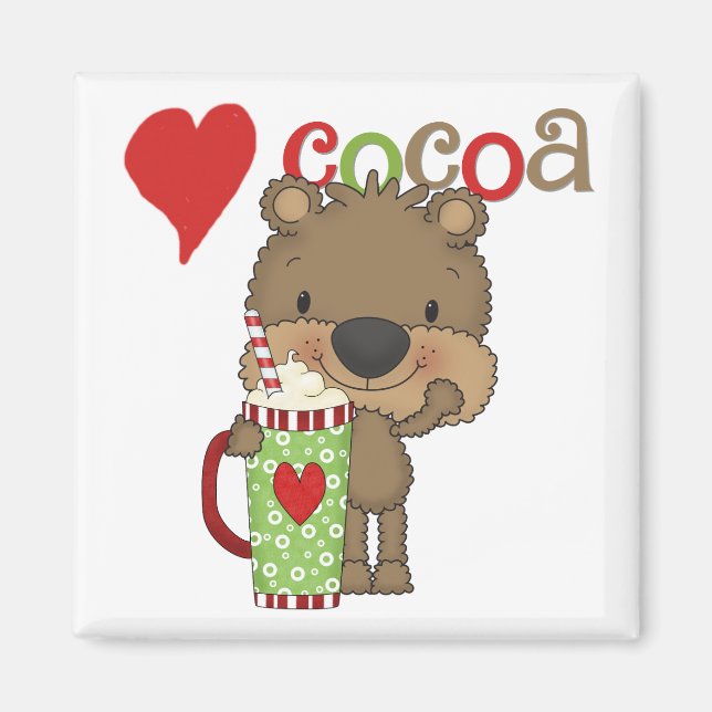 Bear Cocoa Love Holiday Magnet (Front)