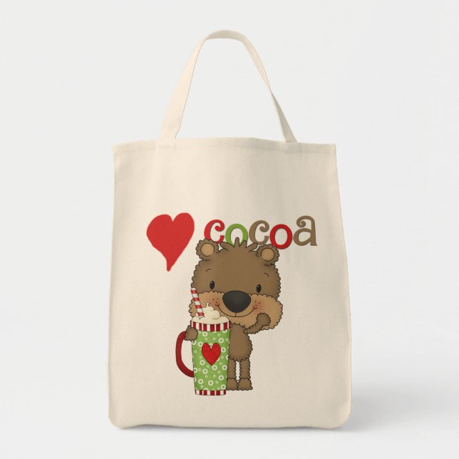 Bear Cocoa Love Holiday Tote Bag (Front)