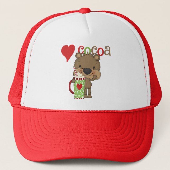Bear Cocoa Love Holiday Trucker Hat (Front)