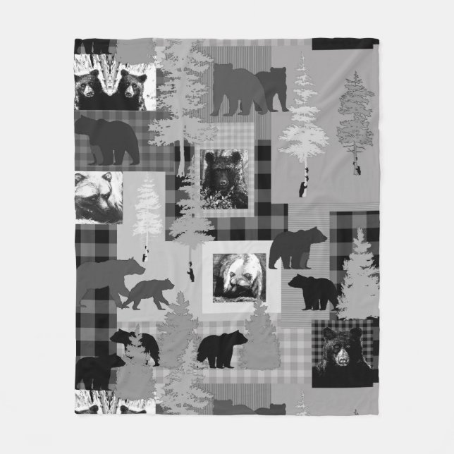 Bear Collage Fleece Blanket (Front)