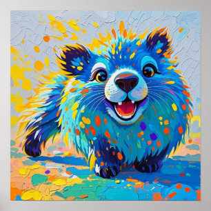 Bear Colourful abstract animal art design Poster