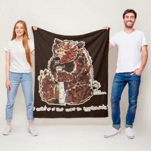 Bear Contemplates Hibernation Fleece Blanket