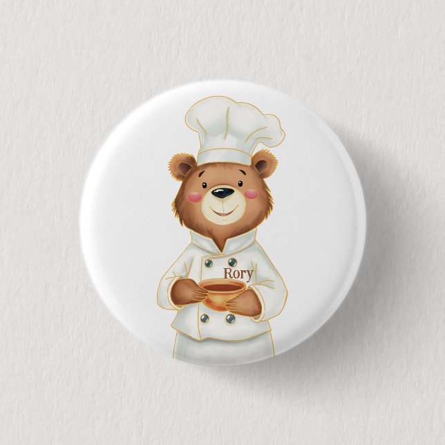 Bear Cook 3 Cm Round Badge (Front)
