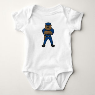 Bear Cop Police Baby Bodysuit