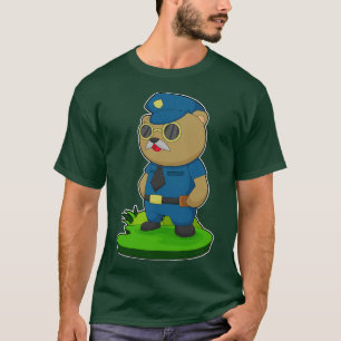 Bear Cop Sunglasses Police T-Shirt