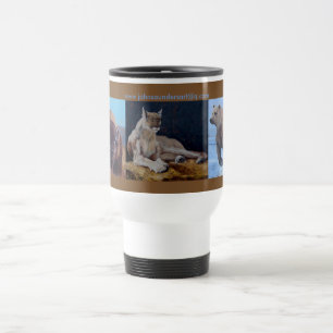 Bear Cougar Buffalo travel mug by John Saunders