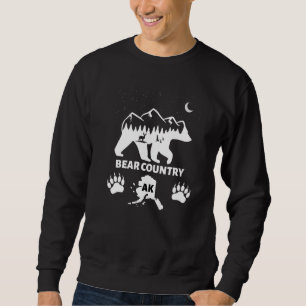 Bear Country Alaska Grizzly Bear With Deer Mountai Sweatshirt