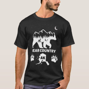 Bear Country Alaska Grizzly Bear With Deer Mountai T-Shirt