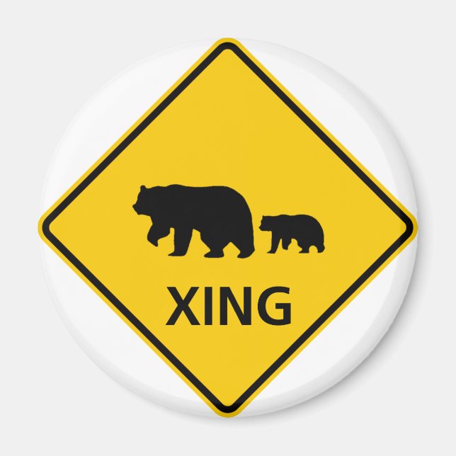 Bear Crossing Highway Sign Magnet (Front)