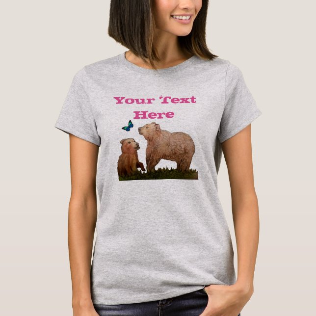 Bear Cub Butterfly T-Shirt (Front)