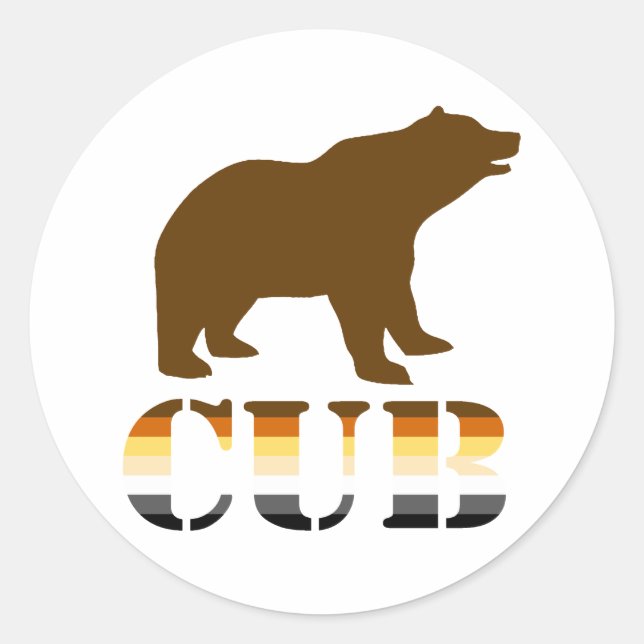 BEAR CUB CLASSIC ROUND STICKER (Front)