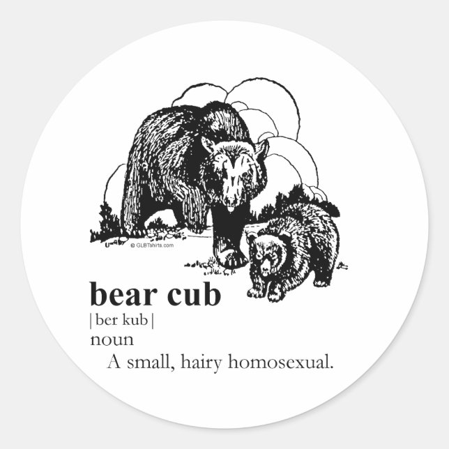 BEAR CUB CLASSIC ROUND STICKER (Front)
