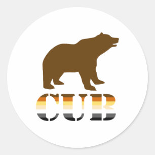 BEAR CUB CLASSIC ROUND STICKER