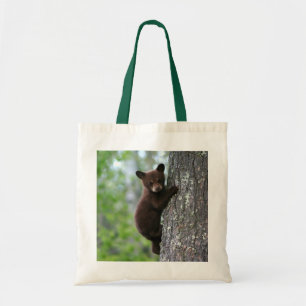 Bear Cub Climbing a Tree Tote Bag
