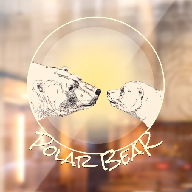 Bear Cub Decal Custom Polar Bear Art Window Cling (Sheet 2)