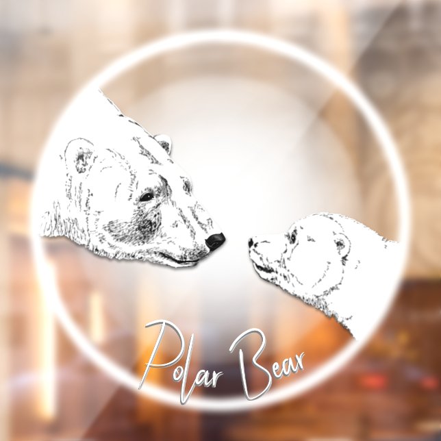 Bear Cub Decal Custom Polar Bear Art Window Cling (Sheet 2)