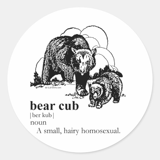 BEAR CUB DEFINITION CLASSIC ROUND STICKER (Front)