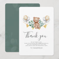Bear Cub Eucalyptus Balloons Script Baby Shower