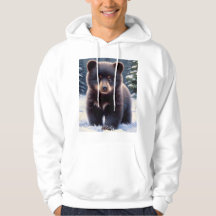 Bear Cub in Snow Unisex Winter Hoodie