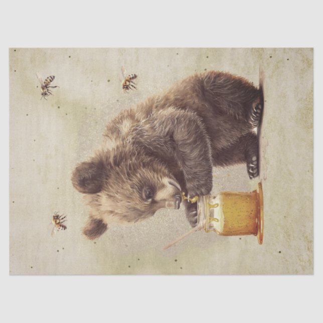 Bear Cub with Honeypot Tissue Paper (Front)