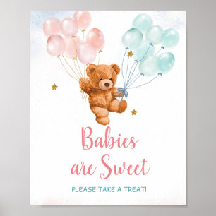 Bear Cute Babies Are Sweet Please Take A Treat Poster