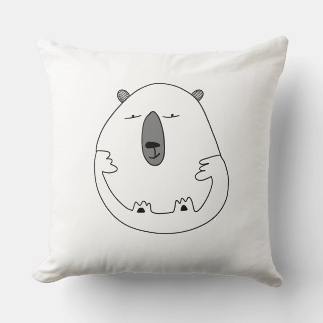 bear cute coffee cartoon home interior living room cushion (Front)