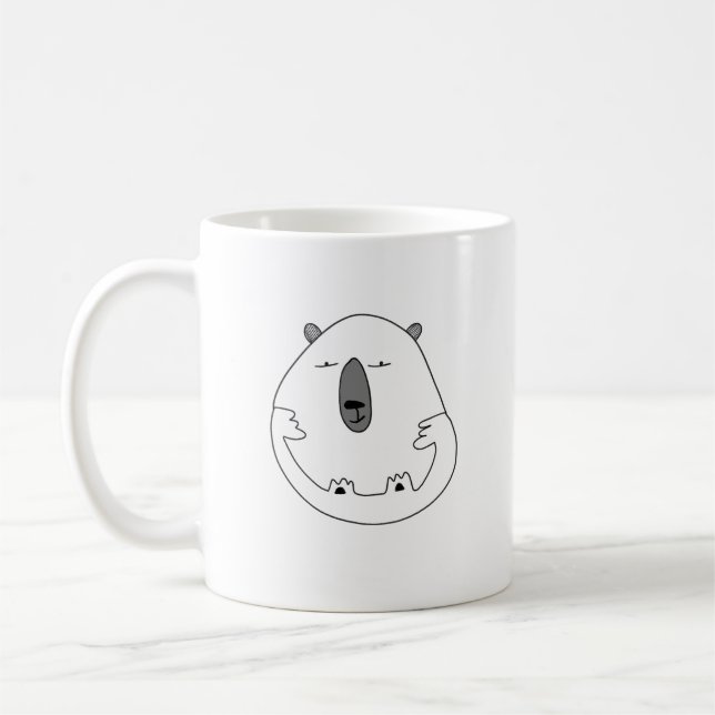 bear cute coffee tea drink cartoon mug (Left)