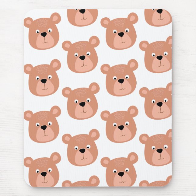 Bear cute face mouse mat (Front)