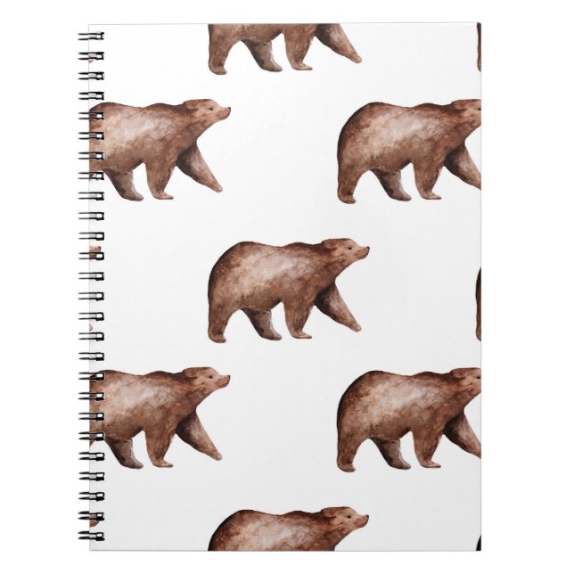 Bear Cuteness: Watercolor Animal Pattern Notebook (Front)