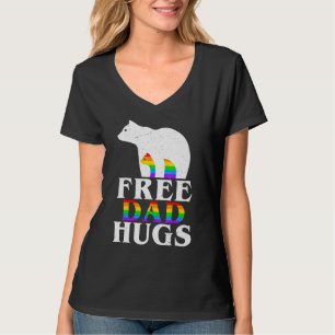 Bear Dad Free Dad Hugs Rainbow Flag Lgbt Gay Pride T-Shirt