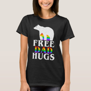 Bear Dad Free Dad Hugs Rainbow Flag Lgbt Gay Pride T-Shirt