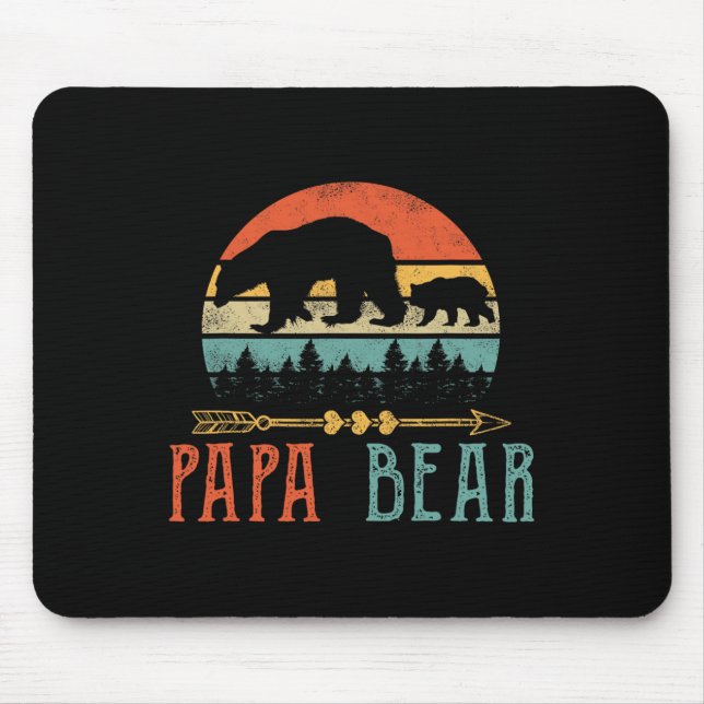 Bear Daddy Funny Mens Fathers Day Gift-idea  Mouse Mat (Front)