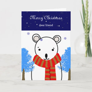 Bear Dear Friend Christmas Holiday Card