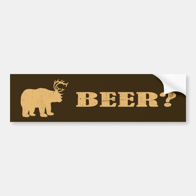Bear + Deer = Bear? Funny Hunting Bumper Stickers (Front)