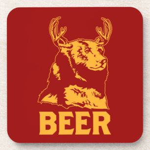 Bear + Deer = Beer Coaster