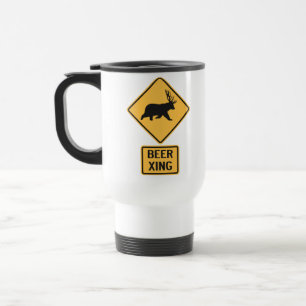 Bear Deer Beer Crossing Travel Mug