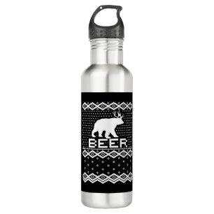 Bear Deer BEER Ugly Christmas 710 Ml Water Bottle