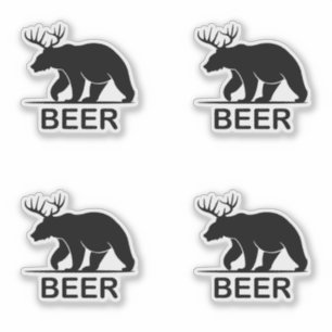 Bear Deer Makes Beer Funny Animal 